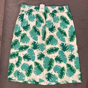 NWT! J. Crew Linen Palm Leaf Skirt